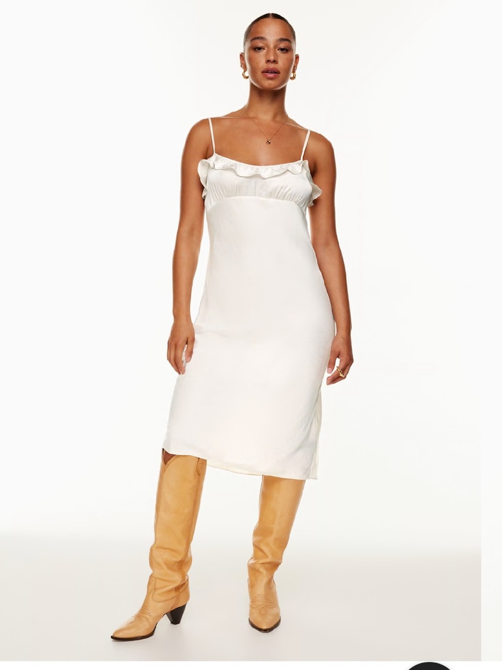 Wilfred Ivory Ruffle-Trim Slip Dress